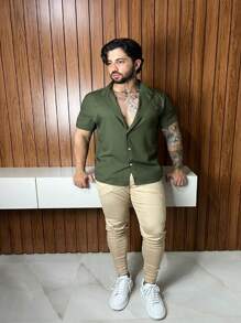 Men Shirts - Army Green - View 3