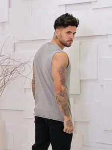 Men Tank Tops - Grey - View 4