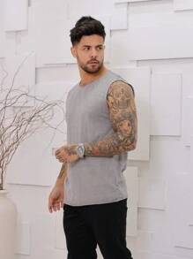 Men Tank Tops - Grey - View 2