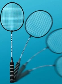 2 Rackets+3 Shuttlecocks (random Color) Aluminum Alloy Badminton Rackets With Sponge Handle For Adult Outdoor Leisure Sports Equipment - Black - View 3