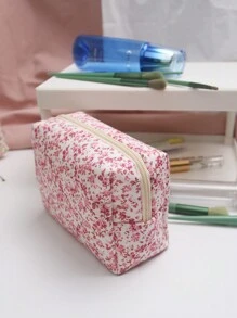大容量碎花化妆包，Y2K美学花卉手提旅行化妆收纳包，化妆包，化妆袋，护肤包，洗漱包，旅行必备，邮轮必备，宿舍必备，唇油收纳包，指甲油收纳包，化妆包，化妆收纳盒，化妆旅行洗漱包，必备礼品收纳，拉链配件，指甲包，化妆包，洗漱包，桌面收纳包，化妆包，化妆包，梳妆台，化妆袋，小化妆袋，礼品，圣诞礼物，女士礼品创意 - 藕粉色 - 查看 8