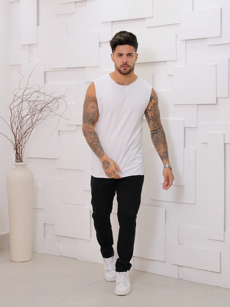 Men Tank Tops - Màu be - Xem 6