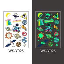 4 張 11 X 7.5 公分黑暗卡通恐龍、獨角獸、美人魚兒童臨時防水紋身貼紙 - 彩色 - 查看 5