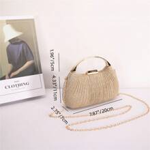 魅力四射,優雅,精美,安靜奢華亮片,時髦,奢華,發亮精美百褶時尚手拿包適合婚禮派對晚上場合晚會包,晚餐包適合派對女孩,女士,新娘