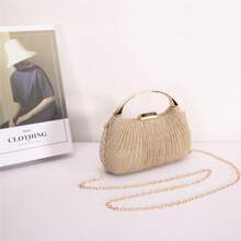 魅力四射,優雅,精美,安靜奢華亮片,時髦,奢華,發亮精美百褶時尚手拿包適合婚禮派對晚上場合晚會包,晚餐包適合派對女孩,女士,新娘