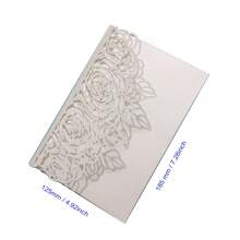 1pc Ivory Shiny Petal Trifold Paper Wedding Invitation Card - Multicolor - View 2