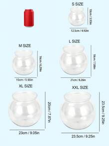 亞克力材料小魚缸,特別地白色魚缸,透明塑料圓形魚缸,客廳書桌家庭防摔金魚背心 - 無色 - 查看 3