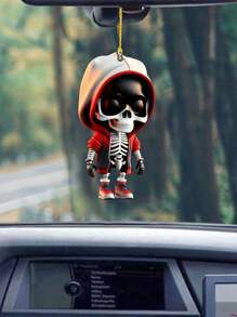1pc Cool Skull Boxing Keychain With Buckle And Rope - Orange - View 5