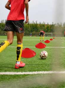 10 件裝 19cm*5cm 足球訓練配件 - 錐體、圓盤、屏障、標記圓盤 - 紅色 - 查看 5