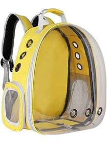 Mochila Transportadora Mascota Perro Gato Expandible Portati - Amarillo - Ver 2
