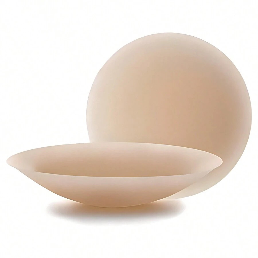 2pcs Silicone Invisible Nipple Cover Pasties, Thin & Breathable, Designed For Wedding Dresses, Strapless Gowns, Invisible Bras, Dresses, Jumpsuits, Vacation - Apricot - View 1