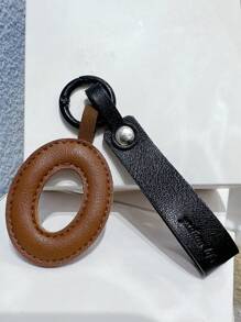 1pc Ladies' Multicolor Letter Pu Leather Bag Charm Keychain Pendant, Suitable For Daily Use