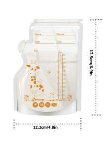 100pcs/60pcs/30pcs, 8oz/250ml Breastmilk Storage Bags, Double-Sealed Milk Storage Bags With Pour Spout For Breastfeeding, Self-Standing Bag, Space Saving Flat Profile For Refrigeration And Freezing - Clear - View 4