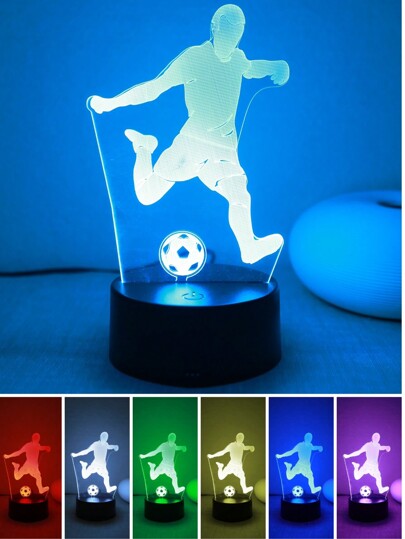 1pc Rainbow Touch Football Prince 3d Night Light & Led Football Atmosphere Lamp