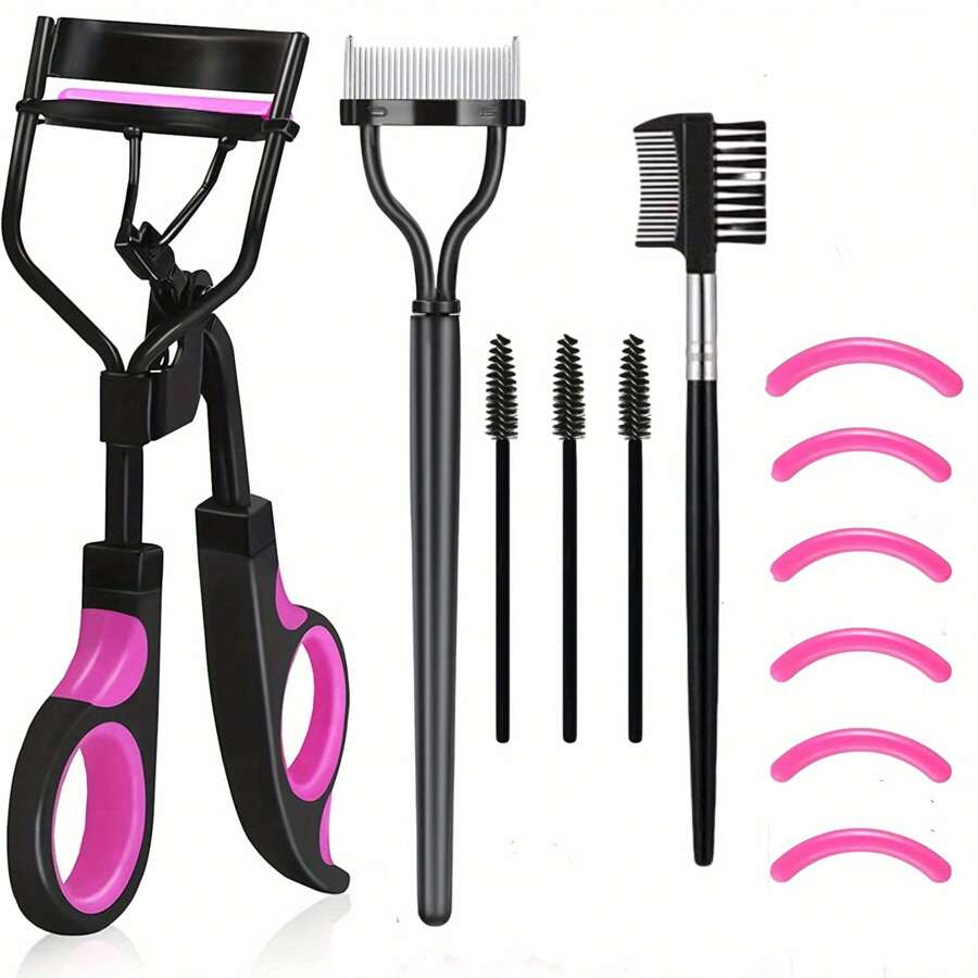 12pcs Women's Eyelash Curler & Eyebrow Brush Kit Including 1 Eyelash