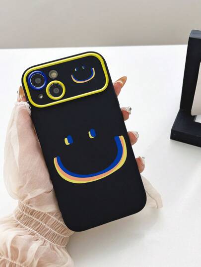 1 件仿膚繪畫防摔 Tpu 軟手機套帶大視窗兼容 Iphone