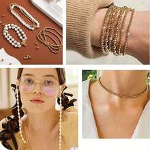 300pcs 4mm 14k Gold-Plated Stainless Steel Beads Durable Smooth Round Spacer Beads For Diy Hawaiian Summer Jewelry Making, Including Necklaces, Bracelets And Earrings - Gold - View 5