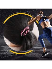 6入組螺旋圍繞手環鑰匙扣套裝,適用於桑拿、健身、游泳、戶外運動,適合識別證和鑰匙