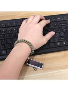 6入組螺旋圍繞手環鑰匙扣套裝,適用於桑拿、健身、游泳、戶外運動,適合識別證和鑰匙