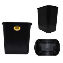 Bote de basura Jumbo plastico de 24 litros para oficina y hogar - Negro - Ver 1