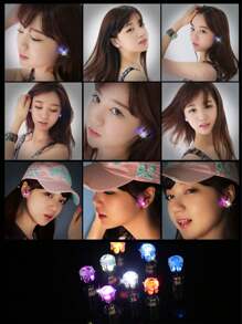 1pair Battery Powered Led Decorative Rhinestone Earrings, Unique Jewelry For Party, Performance - Multicolor - View 2