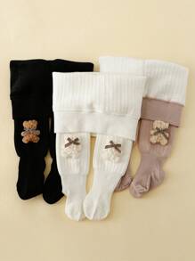 3件套婴儿可爱小熊保暖连裤袜 - 彩色 - 查看 2