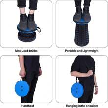 1pc Portable Telescoping Stool For Travel Camping, Outdoor Plastic Folding Chair Camping Stuff - Blue - View 3