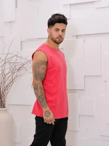 Men Tank Tops - Red - View 4