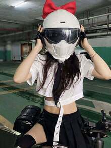 Moto casco decoración con diseño de lazo moda del mujer y hombre