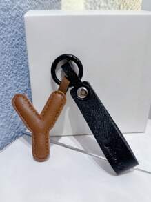 1pc Ladies' Multicolor Letter Pu Leather Bag Charm Keychain Pendant, Suitable For Daily Use