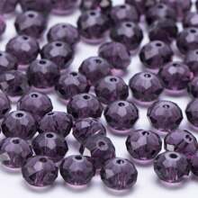 65 pièces violet Perle Cristal & 8mm Verre Perle Artisanat DIY Perle Pour Fabrication Bracelet , Collier , Boucles D'oreilles Et Bijou