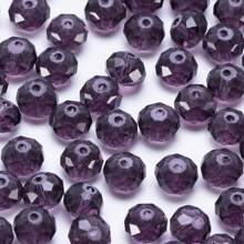 65 pièces violet Perle Cristal & 8mm Verre Perle Artisanat DIY Perle Pour Fabrication Bracelet , Collier , Boucles D'oreilles Et Bijou