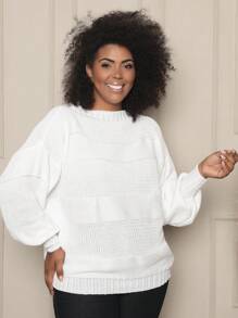 Plus Size Sweaters - Blanco - Ver 1