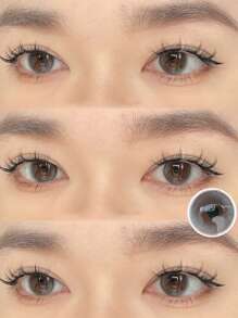 1 Pair Milk Bubble Gray-Brown Color Contact Lenses, Annual Disposable, 14.0mm, For Halloween Cosplay - gray brown - View 7