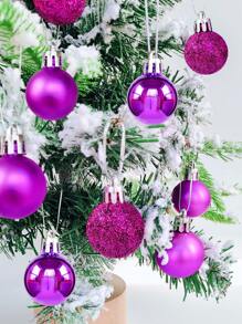 24 件圣诞装饰套装，紫色圣诞球派对圣诞树挂球吊坠，圣诞树装饰，适合节日派对、花环、圣诞节 - 紫色 - 查看 2