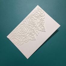 1pc Ivory Shiny Petal Trifold Paper Wedding Invitation Card - Multicolor - View 7