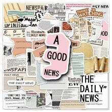 50pcs Newspaper Style Graffiti Stickers - Multicolor - View 1