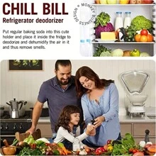 1pc Chill Bill Refrigerator Deodorizer - Fridge Soda Holder And Deodorizer - Black and White - View 5