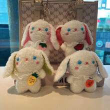 1入卡通毛絨長耳兔鑰匙包掛件,鑰匙或手提包飾品 - 綠色 - 查看 3