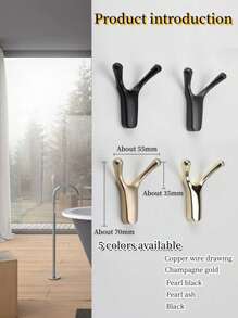 Minimalist Coat Rack Wall Mounted Hat Hook, Zinc Alloy, Anti corrosive And Anti-rust, Luxury Solid-colored Hat Hook For Entryway - Gold - View 7