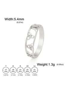 1 Miếng Thép không gỉ Ổn định Tam giác Nút Mở Nhẫn , Đơn giản Quà kỷ niệm Đối với phụ nữ Và Cặp đôi - phong cách A - Xem 6