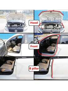 5 meters rubber car silent B-type sealing strip Door protection strip Auto self-adhesive door sound insulation strip universal type