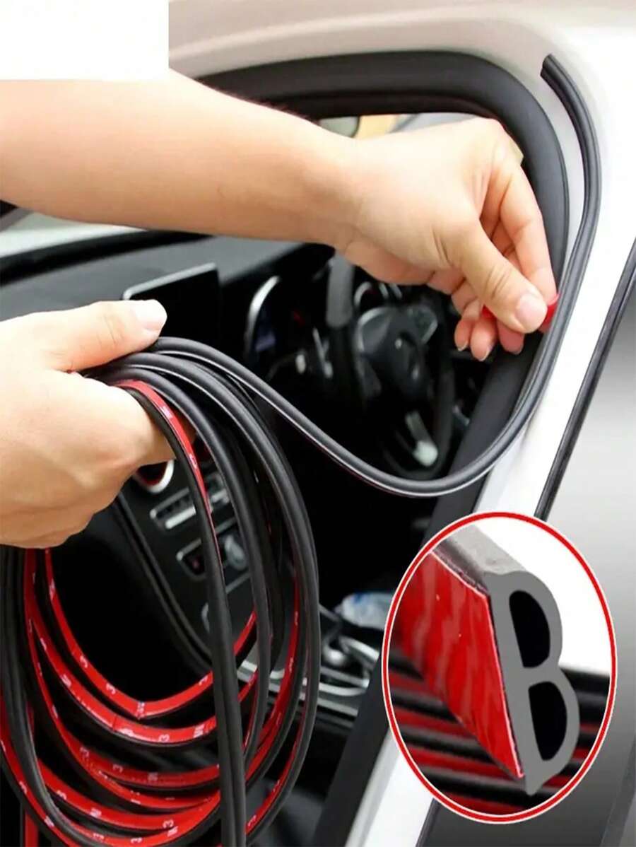 5 meters rubber car silent B-type sealing strip Door protection strip Auto self-adhesive door sound insulation strip universal type