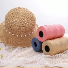 1 件 2 毫米亞麻紗,具有冰涼感、扁平形狀、閃亮表面,適用於 Diy 編織項目(包、帽子、靠墊等)