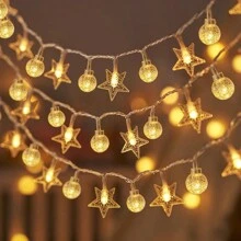 Christmas/Autumn Decoration Led Star String Lights, Flashing Colorful Lights, Ideal For Christmas Treeschristmas Decor Christmas Gift Thanksgiving Christmas Tree Decor Ornaments Christmas Light Bedroom Decor Home Decor Party Decor Holiday Festival Room Decor