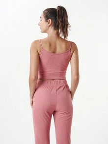 Set deportivo unicolor 3 piezas - Rosa - Ver 2