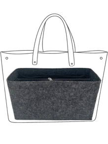 手提包内袋收纳袋针织化妆包插入物带分隔袋手提包收纳袋插入物保持手提包形状整洁礼品袋礼品收纳袋 - 深灰色 - 查看 1