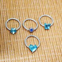 4入組寶石造型鼻環,閃亮風格,性感穿孔飾品,最佳生日、聖誕、紀念日、情人節、婚禮、職業、主題派對、萬聖節派對等禮物