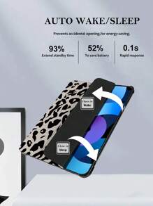 动物印花豹纹 1 件装 Tpu 垫保护套，带支架、笔筒、磁性闭合 - 兼容 Ipad Air 第 10/9 代、Air 第 5 代、Ipad Pro 11 英寸 - 彩色 - 查看 6