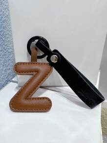 1pc Ladies' Multicolor Letter Pu Leather Bag Charm Keychain Pendant, Suitable For Daily Use